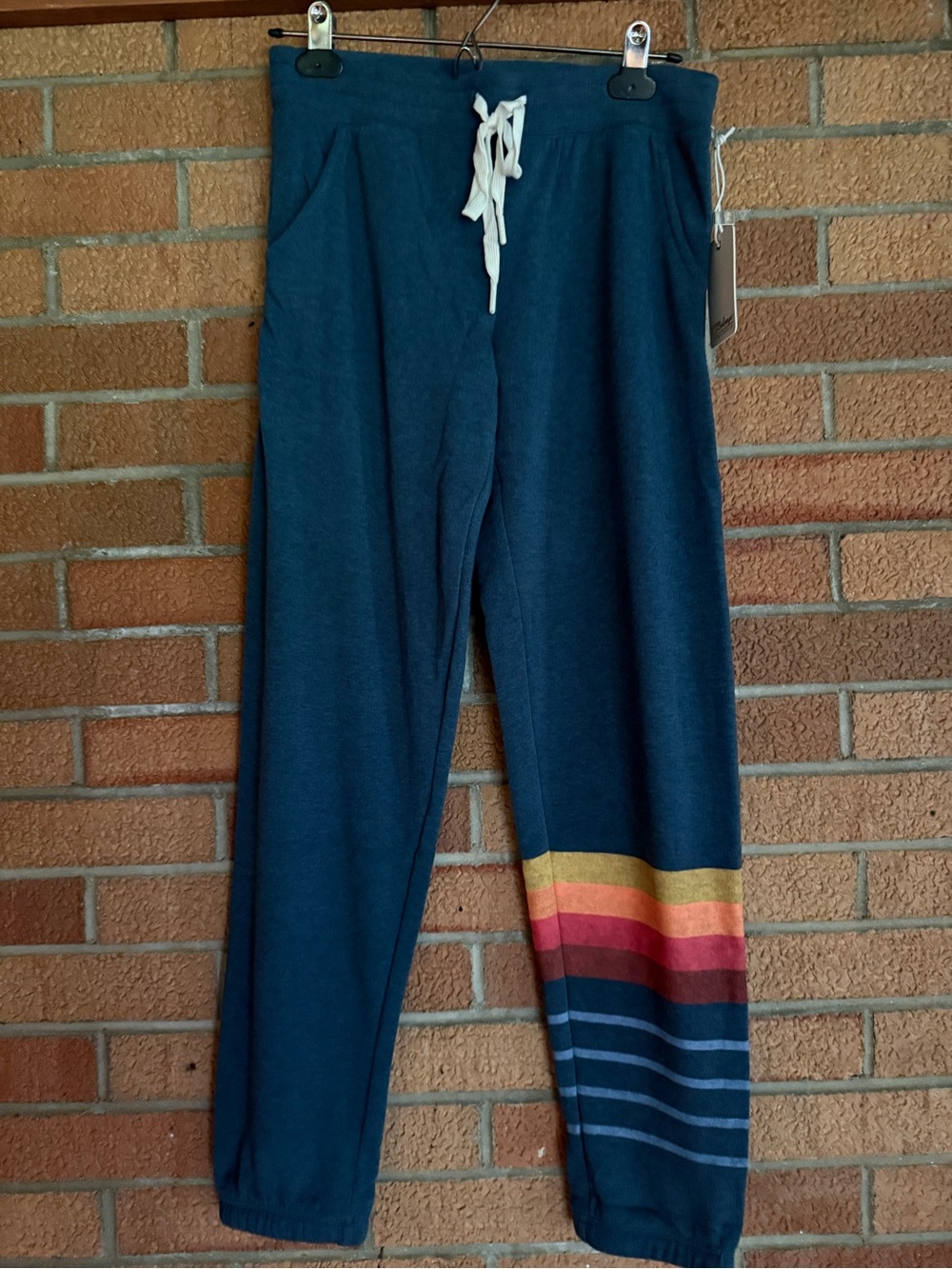 PJ Salvage Stay Cozy Banded Joggers Pajama Pants XS Navy Blue Fleece RZSCP NWT